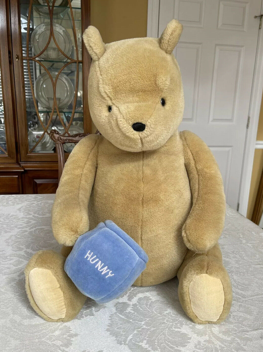 Gund Classic Pooh Plush Blue Hunny Pot 20” Large Stuffed Animal Disney Winnie