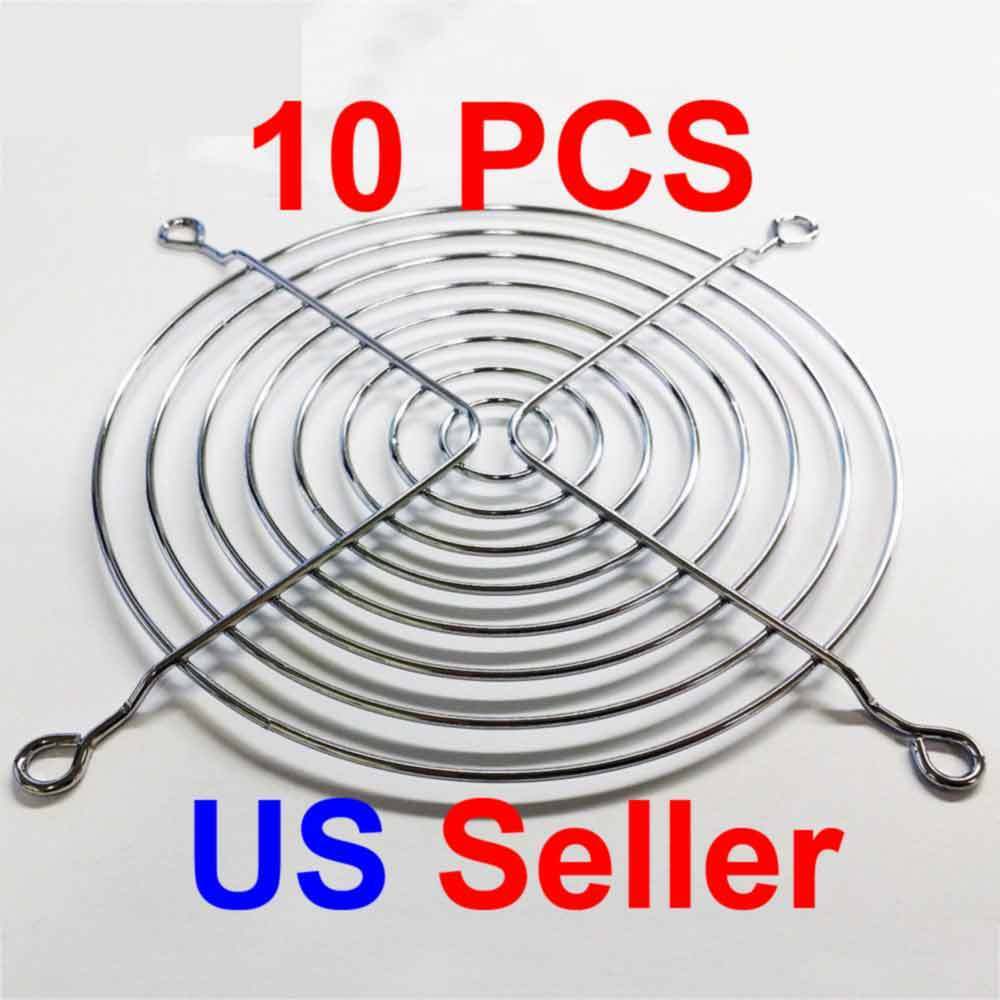 10pcs 120mm Chrome Metal Computer Pc Fan Grill Mounting Finger Guard Protection