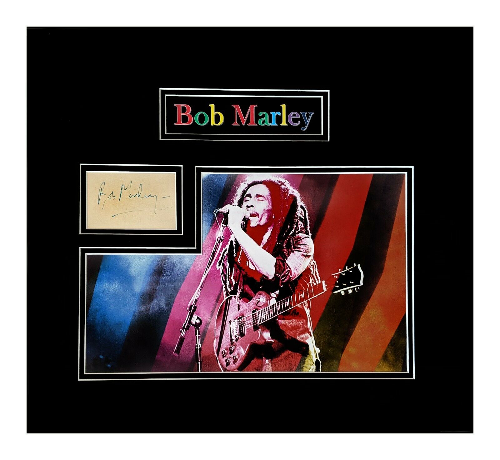 Bob Marley Autograph Book Page-museum Framed Ready To Hang