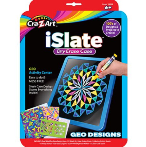 Cra-z-art Islate Dry Erase Case Geo Designs Activity Center Mess Free Age 6+