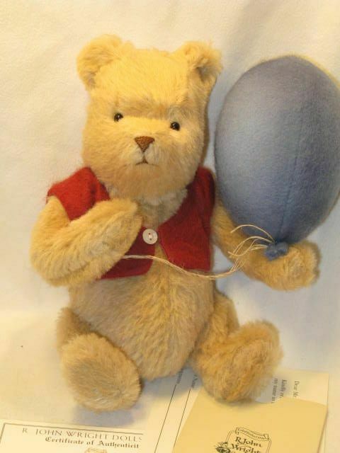 R John Wright Pooh's Blue Balloon Plush Toy With Blue Box Jp Only 500 Unused