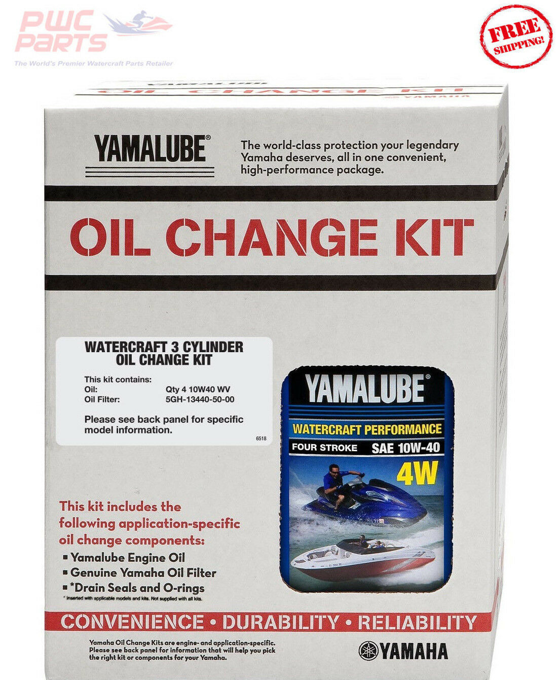 Yamaha Watercraft Iii Oil Change Kit Lub-3wtrc-kt-20  Tr-1 Three Cylinder Engine