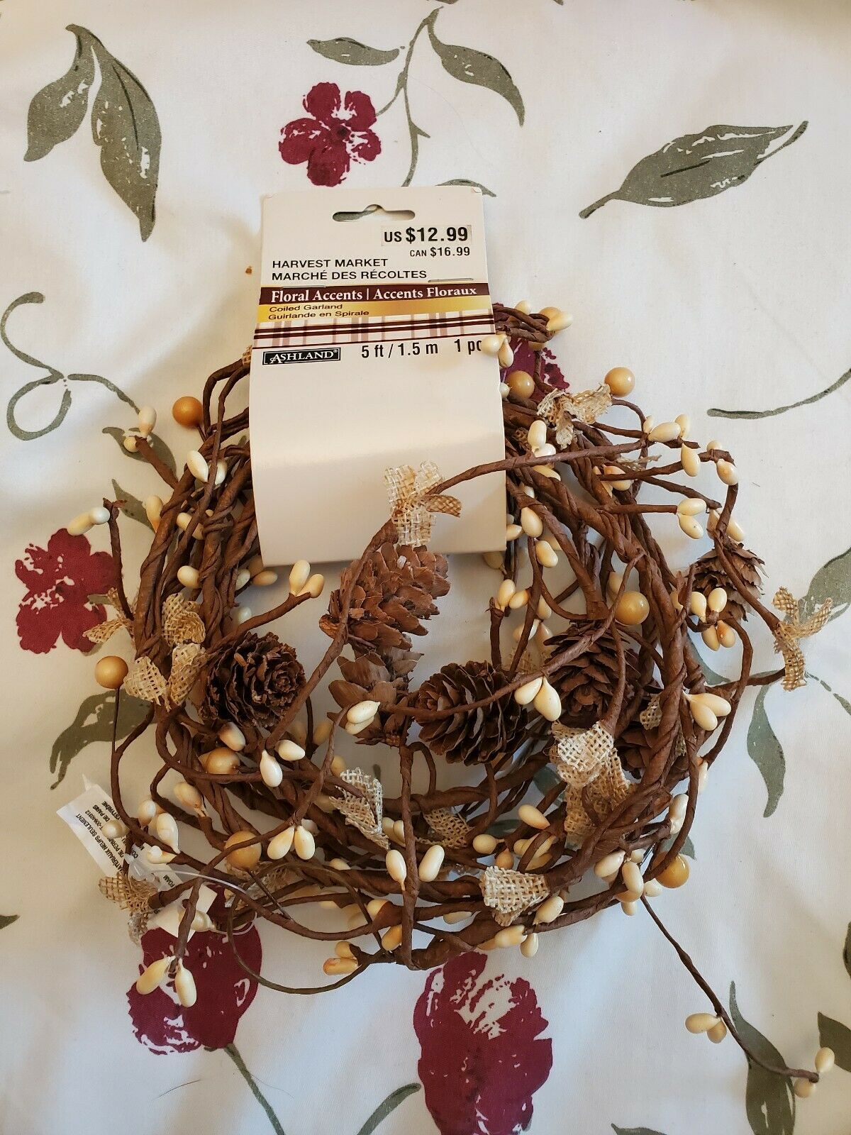 Ashland Floral Accents Garland Pinecones Fall Theme