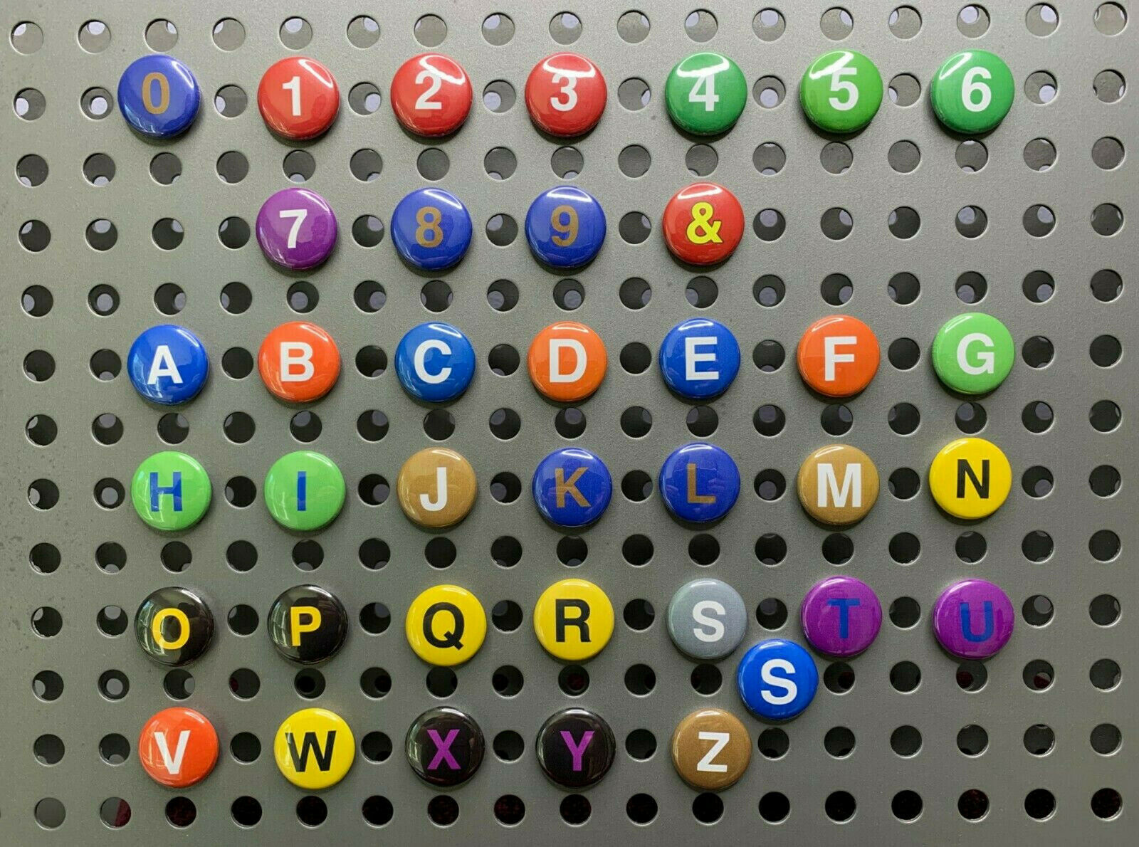 Colorful Alphabet Letters & Numbers • Magnets • 1 Inch Round Diameter • U Choose