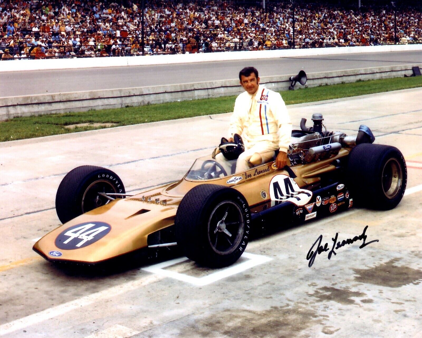 Joe Leonard  Autographed  1969 Indy 500 8 X 10  Photo