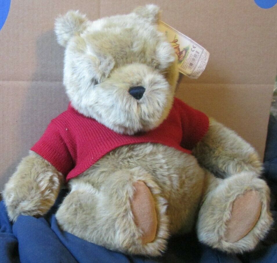 Gund Classic Pooh Winnie Pooh W Red Sweater Soft Stuffed Bear Sitting 12" Disney