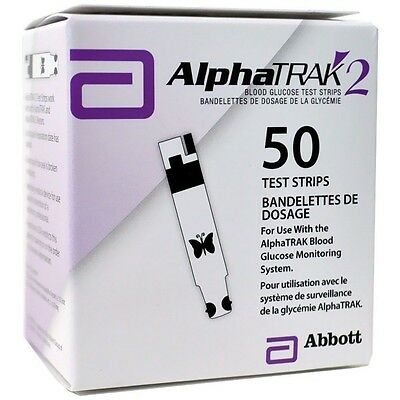Alphatrak 2 Blood Glucose Test Strips (50 Strips) Free Shipping