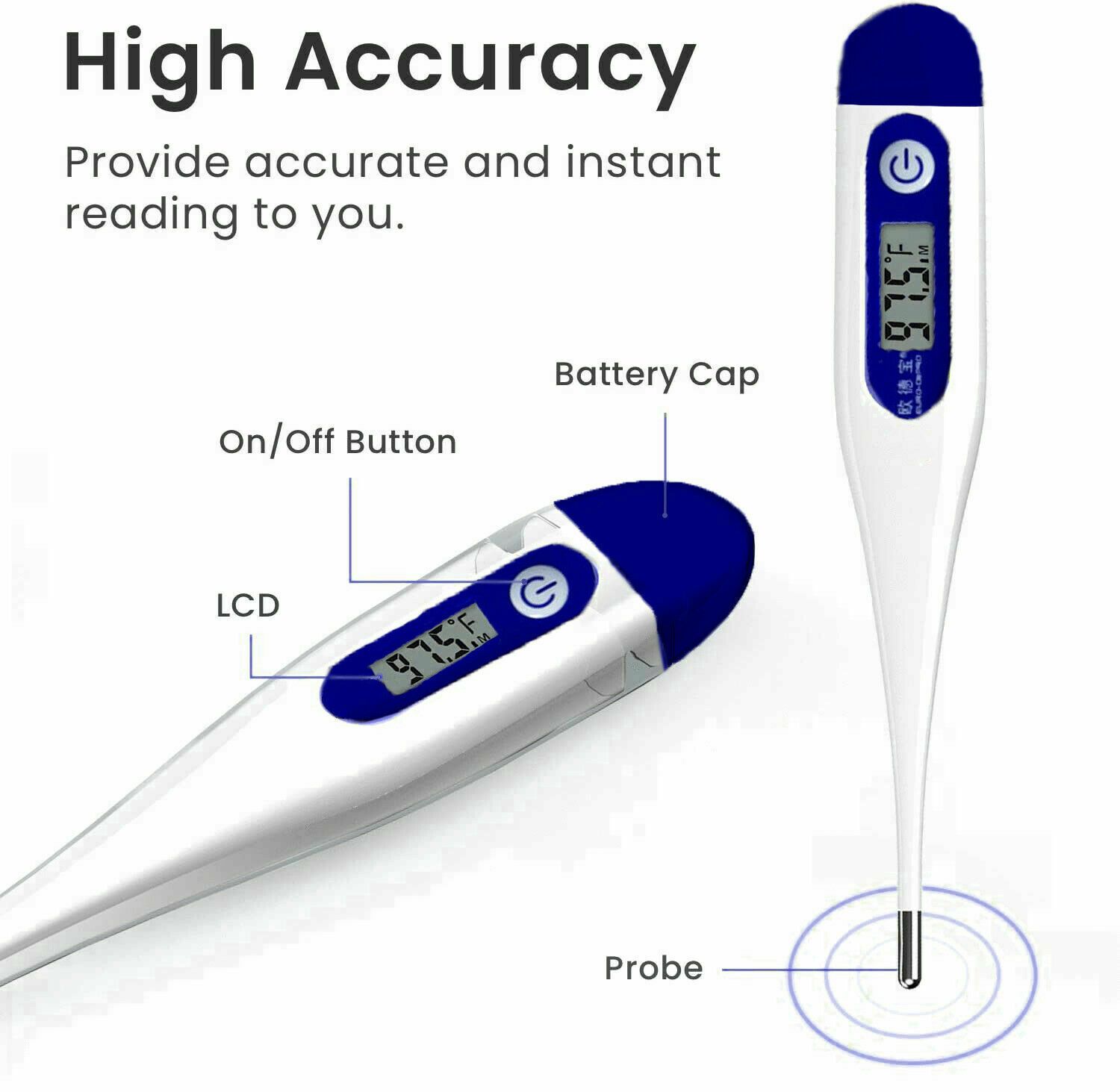 Fever Thermometer For Adults And Kids, Medical Oral/rectal/underarm Body Digital