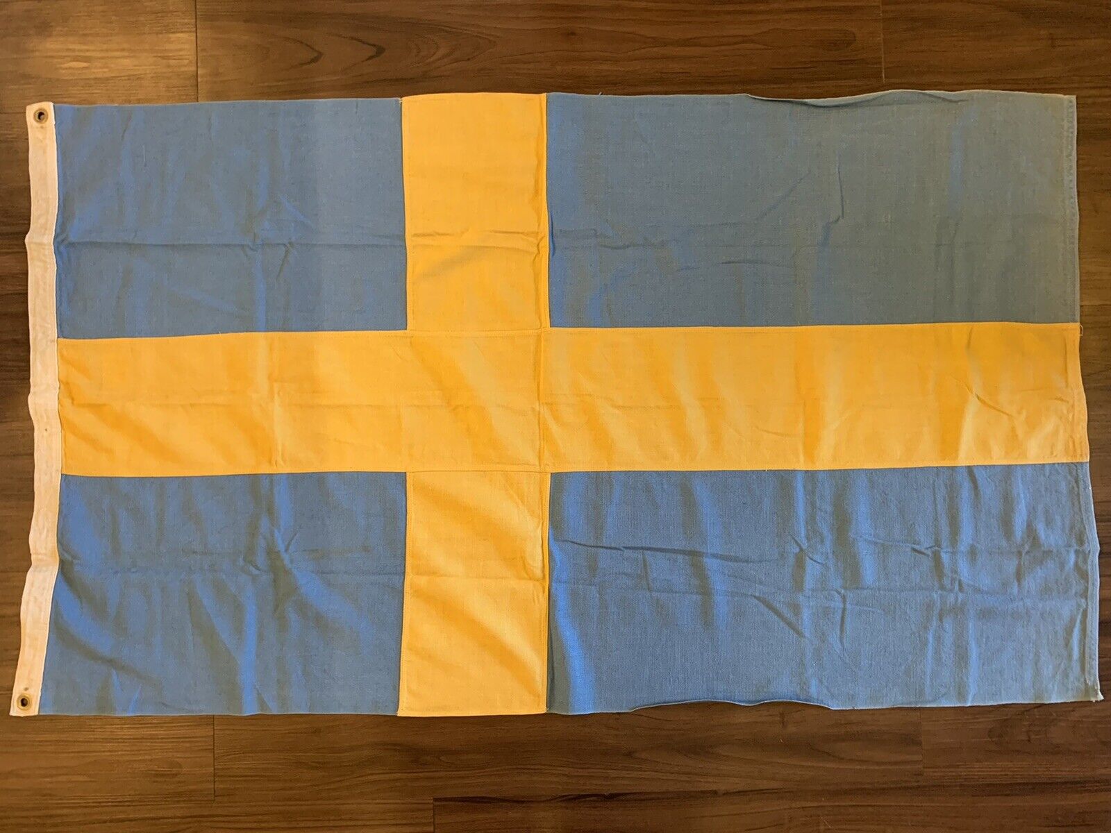Vintage Sweden Cotton Flag