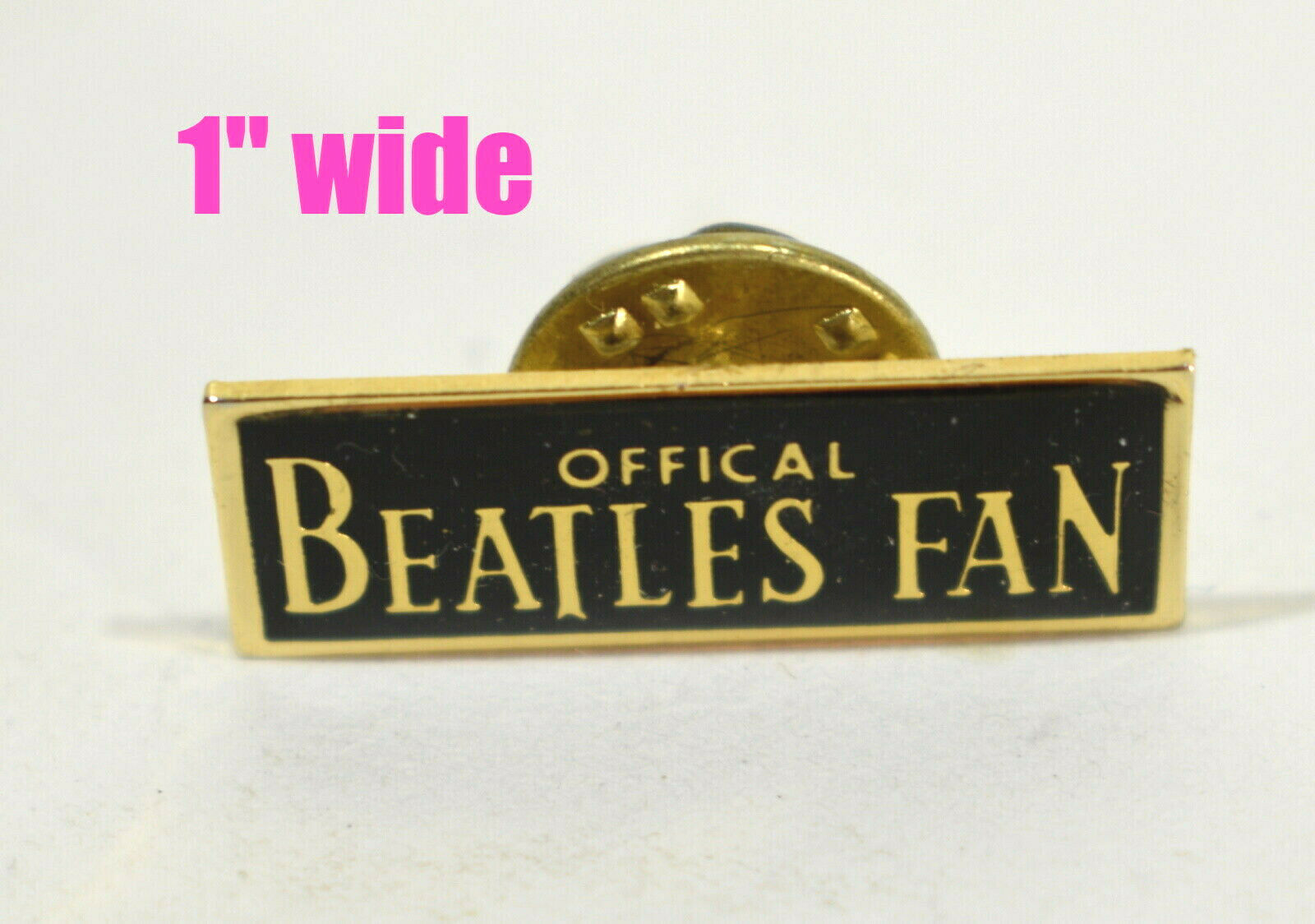 Vintage 1" Official Beatles Fan Enamel Lapel Pin / Button