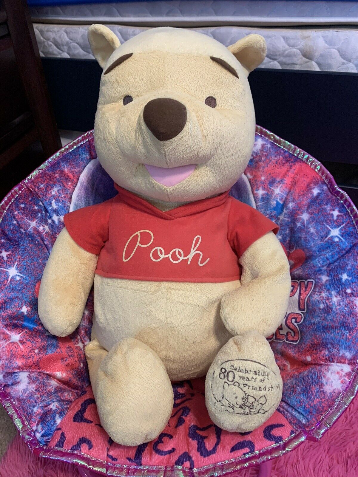 Fisher Price Winnie The Pooh Stuffed Plush Animal 24" Celebrating 80 Years 2005