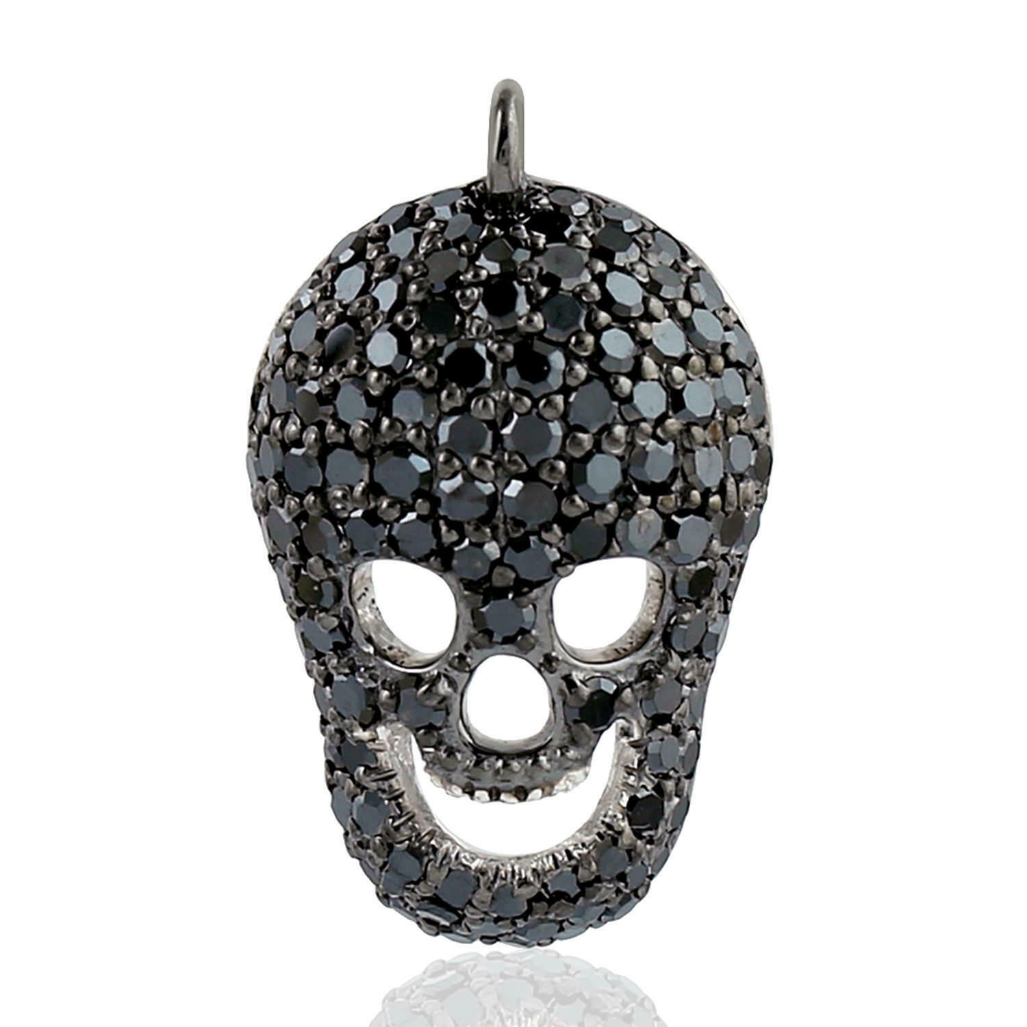 Memorial Day Sale 925 Silver Black Diamond Skull Charm Pendant Jewelry