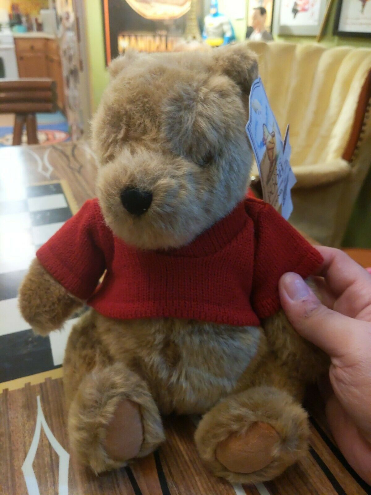 Gund Disney Classic Winnie The Pooh Bear  Plush Red Sweater 9" With Tags