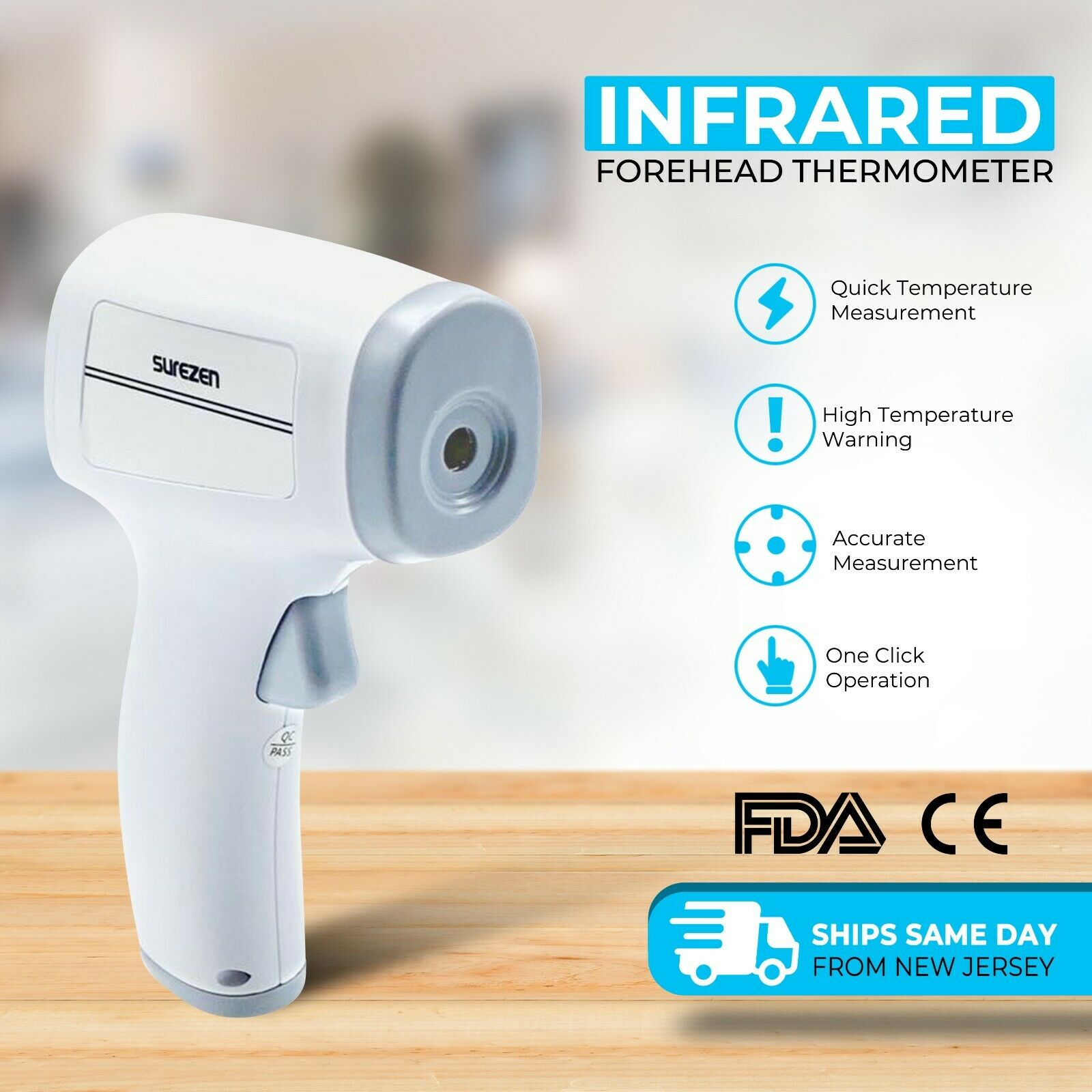 Medical Non-contact Body Forehead Ir Infrared Laser Digital Thermometer Fda/ce