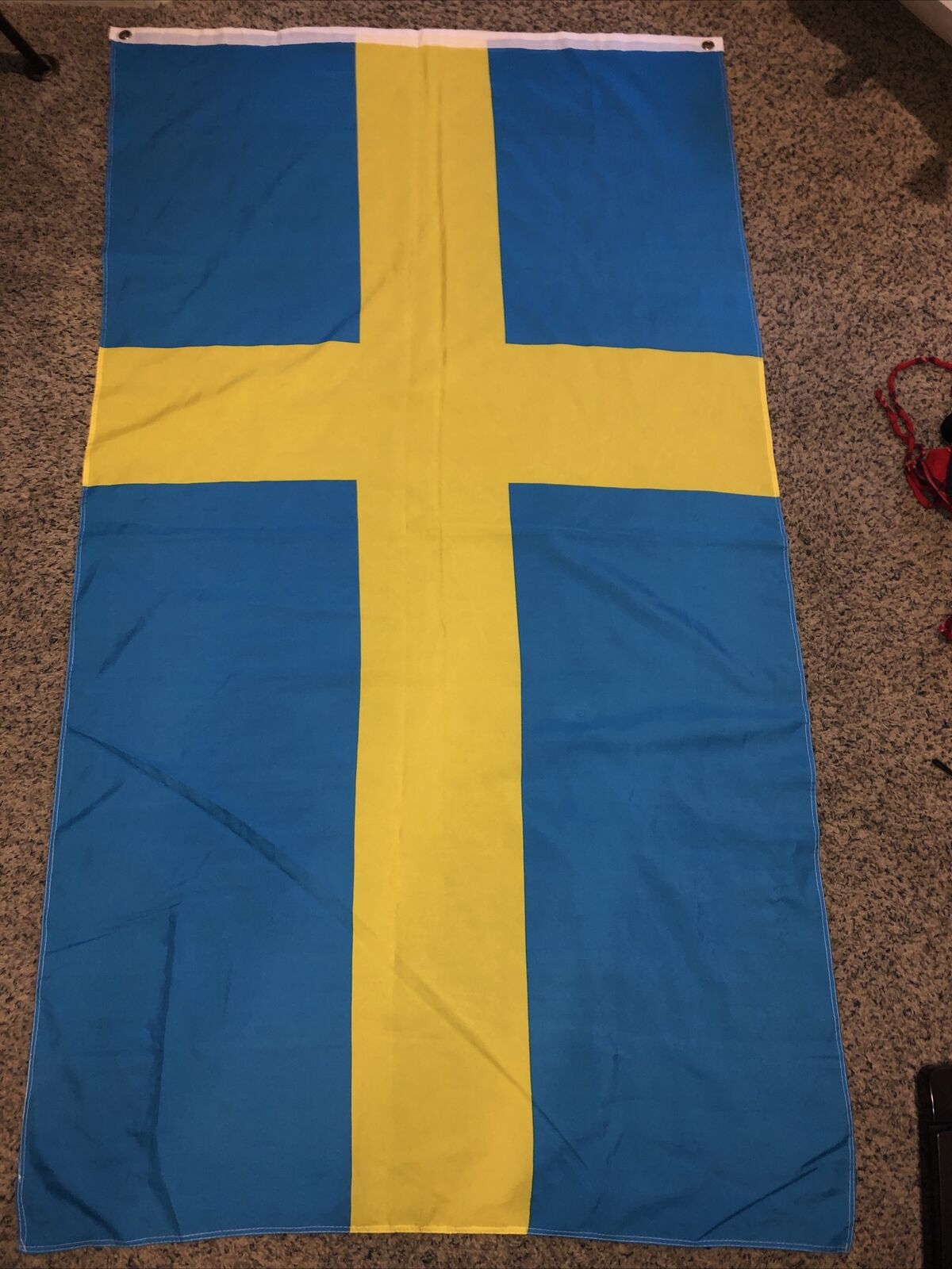 Large Sweden Flag. Cloth Swedish￼ Flag, Measures 60x35 Inches.