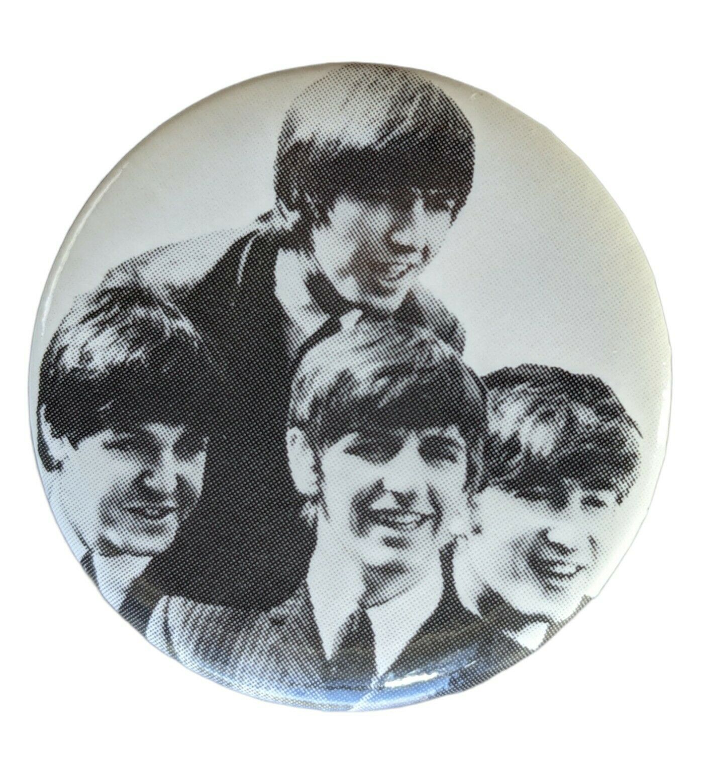 Vintage The Beatles Band 1960's Music Black And White Pin-back Pin Button Rock