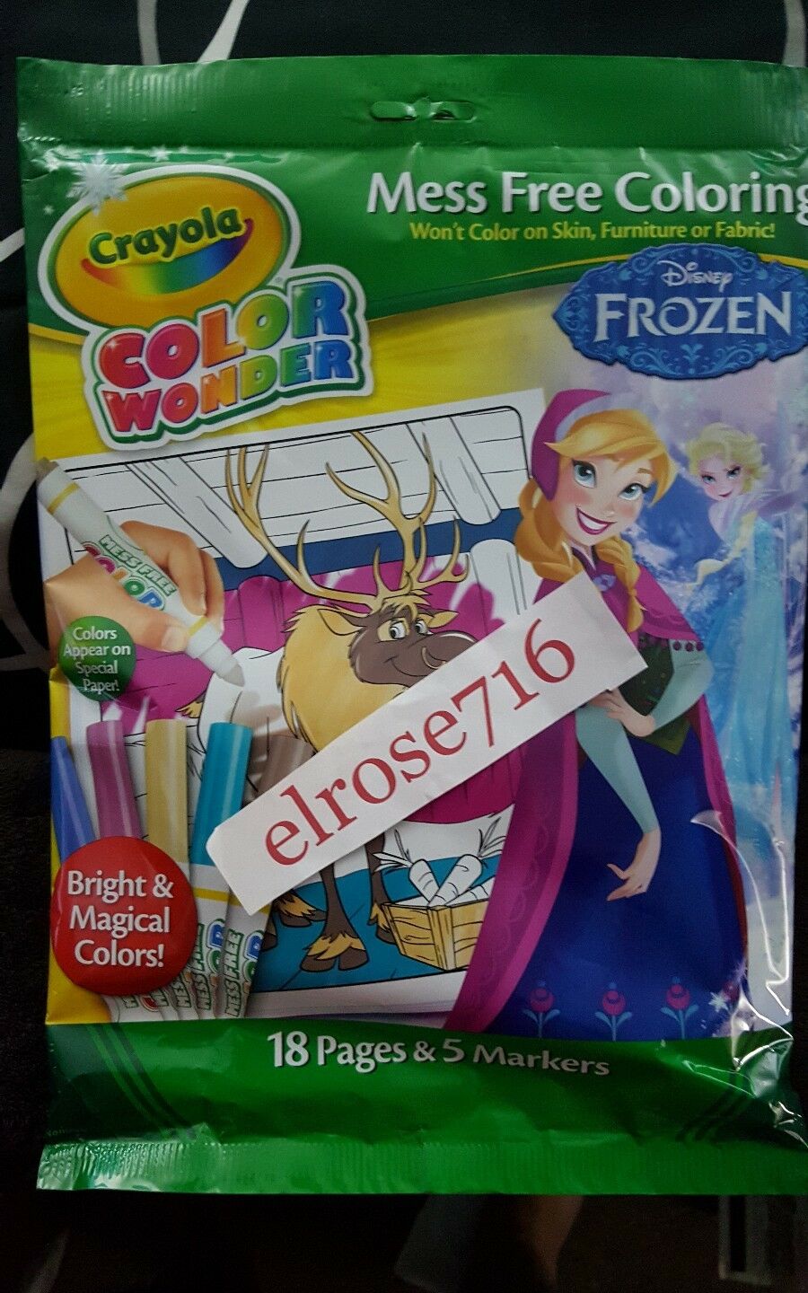 Crayola Color Wonder Featuring Frozen~includes 18pgs & 5 Markers~for Ages 3+~new