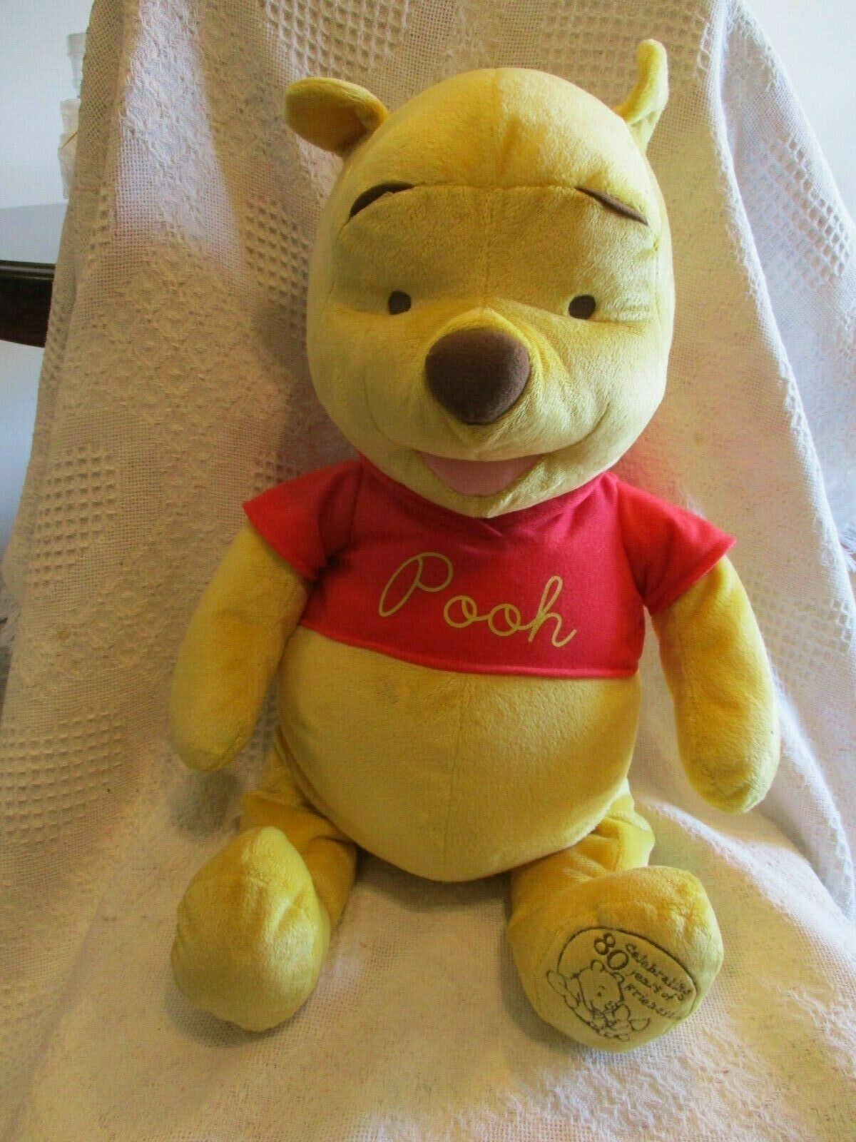 Vintage Disney 24"  Winnie The Pooh Bear   Celebrating  80 Years Of Friendship