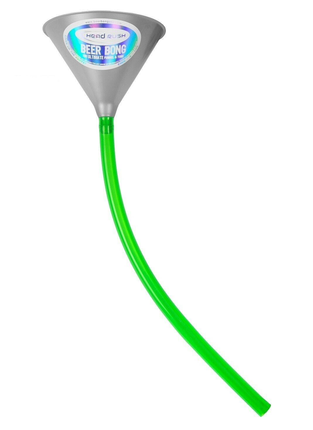 Head Rush Ultimate Beer Bong Green And Silver 24 Inch Funnel And Tube Holds 48oz