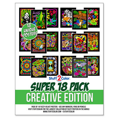 Super Pack Of 18 Fuzzy Velvet 8x10 Inch Posters  (creative Edition) Stuff2color