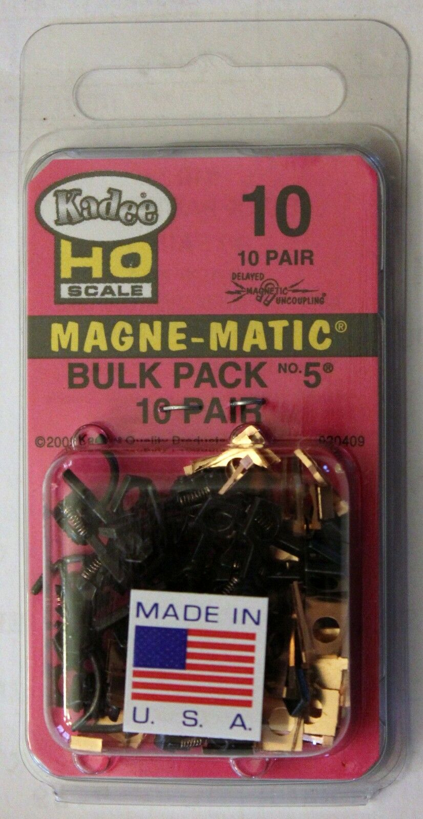 Ho Scale - Kadee 10 - #5 Magne-matic Bulk Pack - 10 Pair Standard Head Couplers