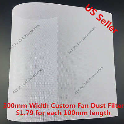 300mm Width Computer Pc Dustproof Cooler Fan Custom Cover Dust Filter Mesh White