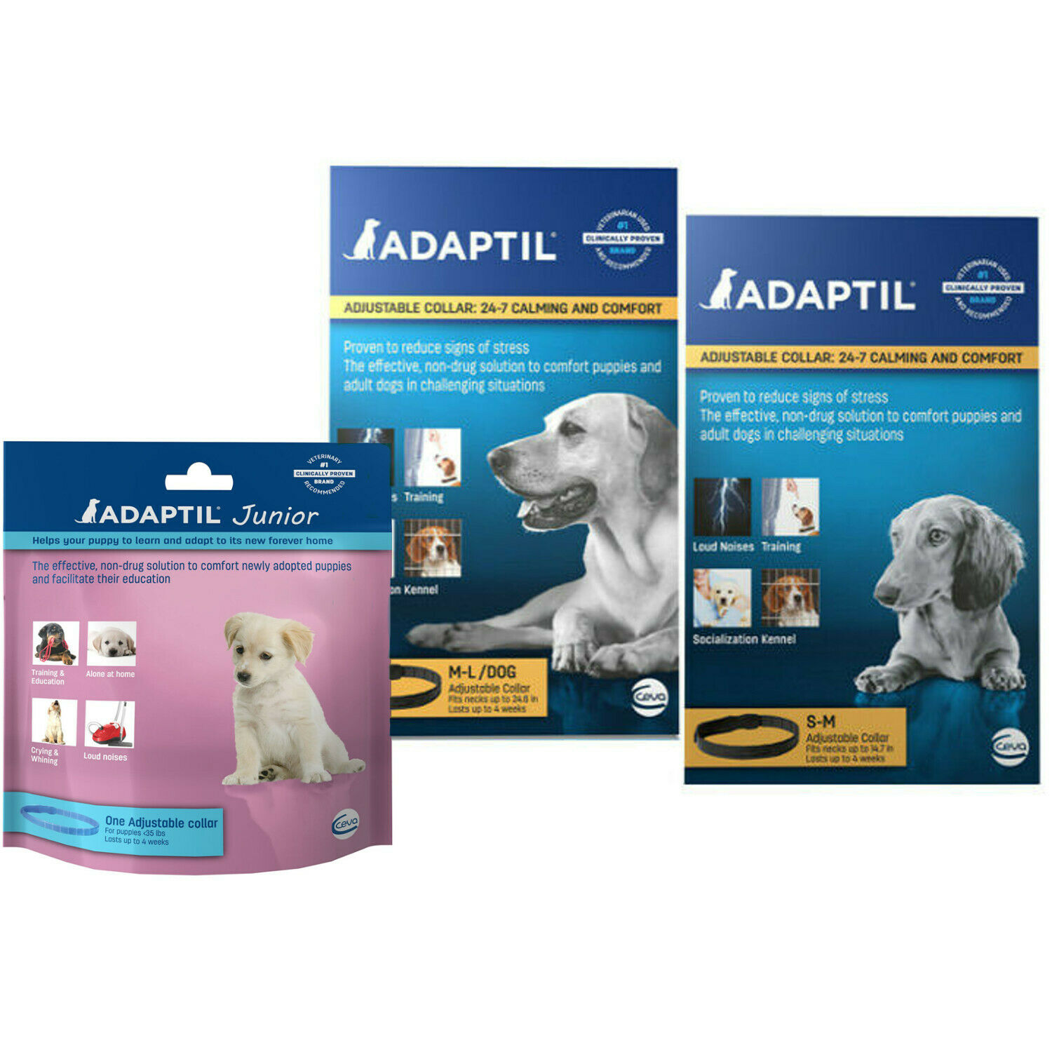Adaptil (dap) Dog Appeasing Pheromone Collar Storm Anxiety Stress Relief Help