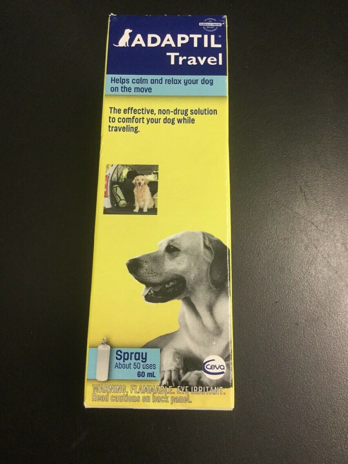 Adaptil Travel Calming Spray Dogs 60 Sprays Exp 11/2021+ Relax Calms Dogs #1784
