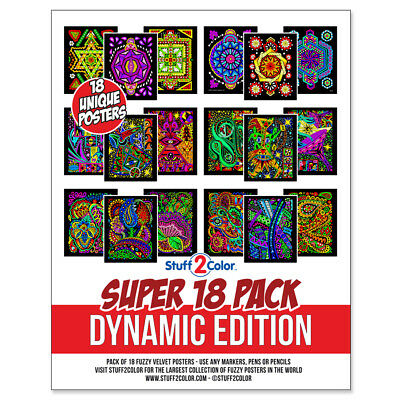 Super Pack Of 18 Fuzzy Velvet 8x10 Inch Posters (dynamic Edition) Stuff2color