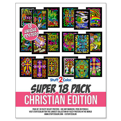 Super Pack Of 18 Fuzzy Velvet 8x10 Inch Posters (christian Edition) Stuff2color