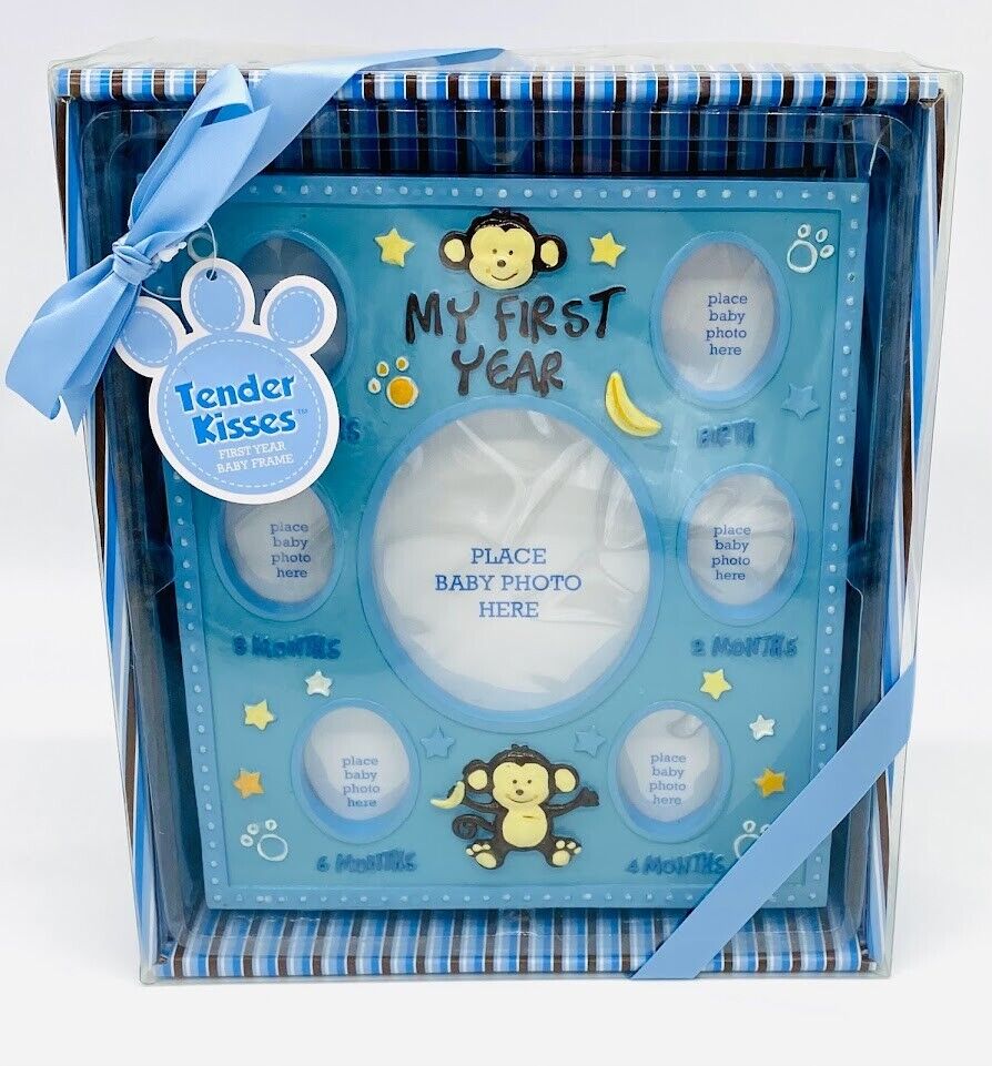 Baby Boy 1st Year Blue Resin Picture Frame - First Memories & Milestones