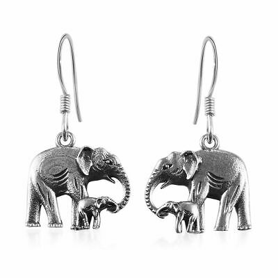 Elephant Dangle Drop Earrings 925 Sterling Silver Boho Handmade For Women Gift
