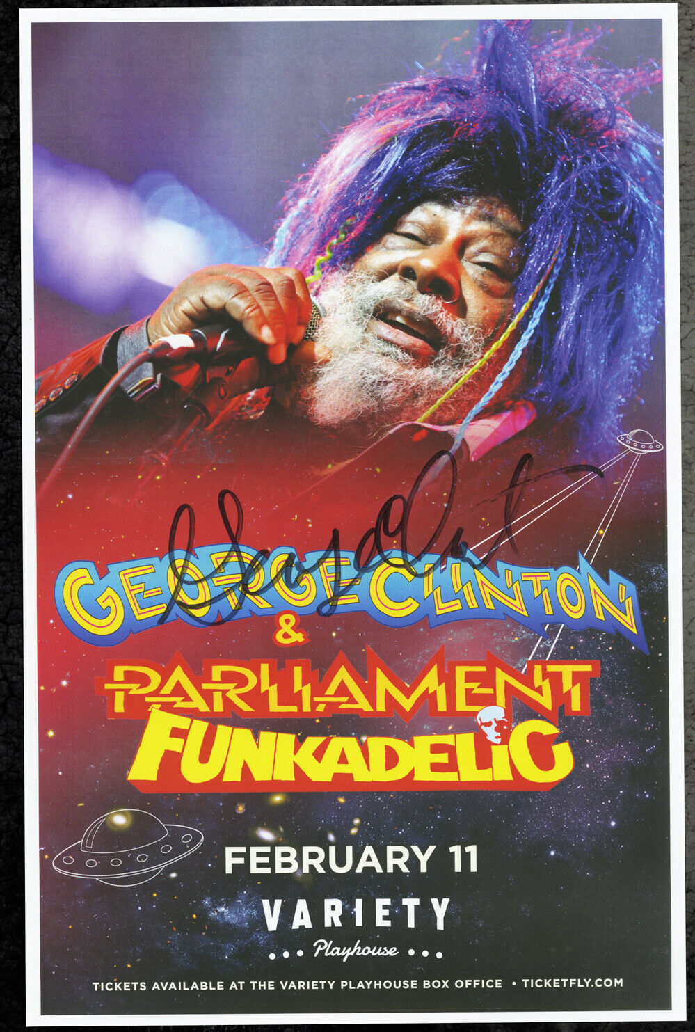 George Clinton Autographed Gig Poster