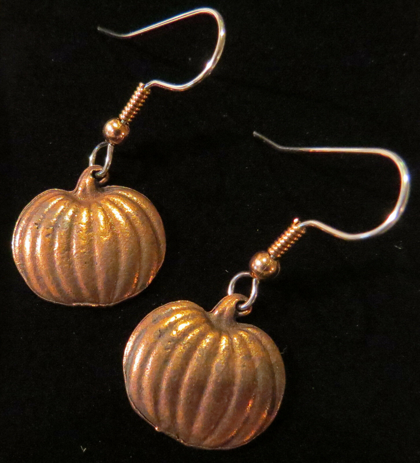 Pumpkin Earrings Copper Autumn Fall Thanksgiving