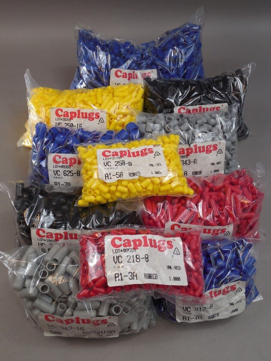 Caplugs Vc Series 11-assorted-sizes Qtys-vary Total-11.5 Lbs New Vinyl Dust Caps